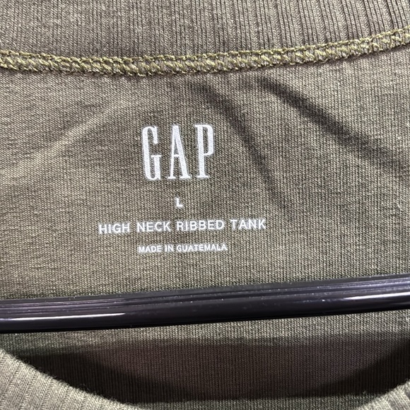 Gap Rib Knit, round high neck tank top,base layer,olive green - Picture 6 of 10